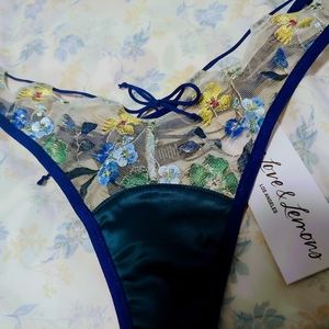 SOLD For Love and Lemons Victoria's Secret Wrap Ikat Embroidered Thong Panty